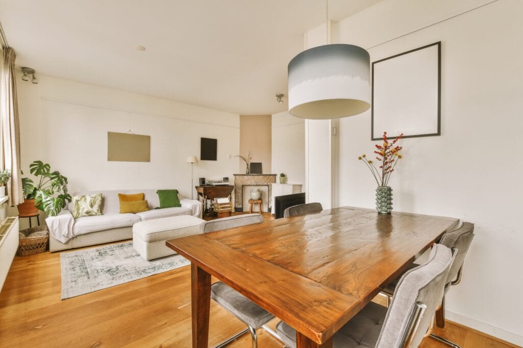 Inside a spacious studio flat with furniture